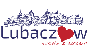 Logo Miasta Lubaczow. Miasto z sercem.