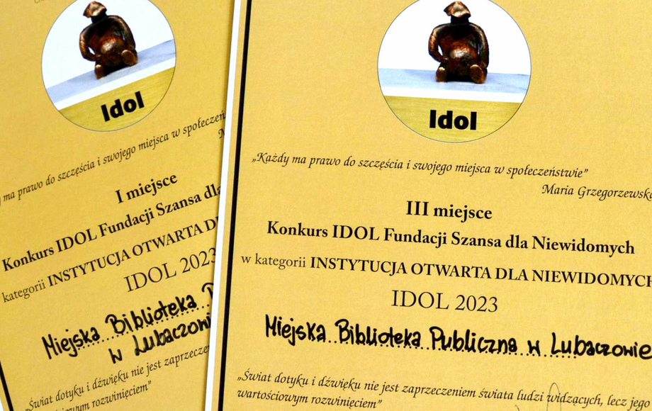 Zdjęcie do Miejska Biblioteka Publiczna doceniona w Konkursie Idol 2023
