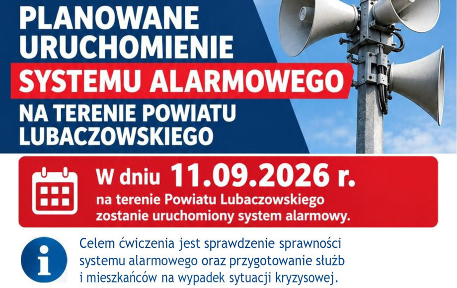 Zdjęcie do Planowane uruchomienie systemu alarmowego