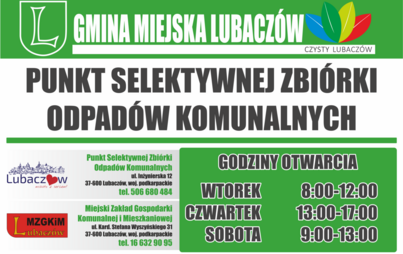punkt selektwynej zbiórki odpadów - godziny otwarcia