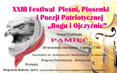 Zdjęcie do XXIII Festiwal Pieśni, Piosenki i Poezji Patriotycznej "Bogu i Ojczyźnie"