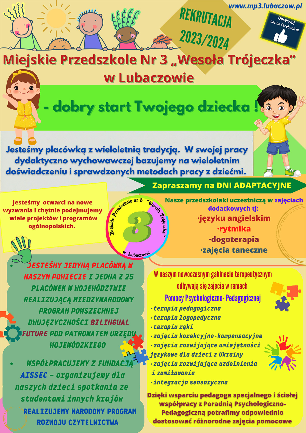 plakat_rekrutacja do Przedszkola SP 3