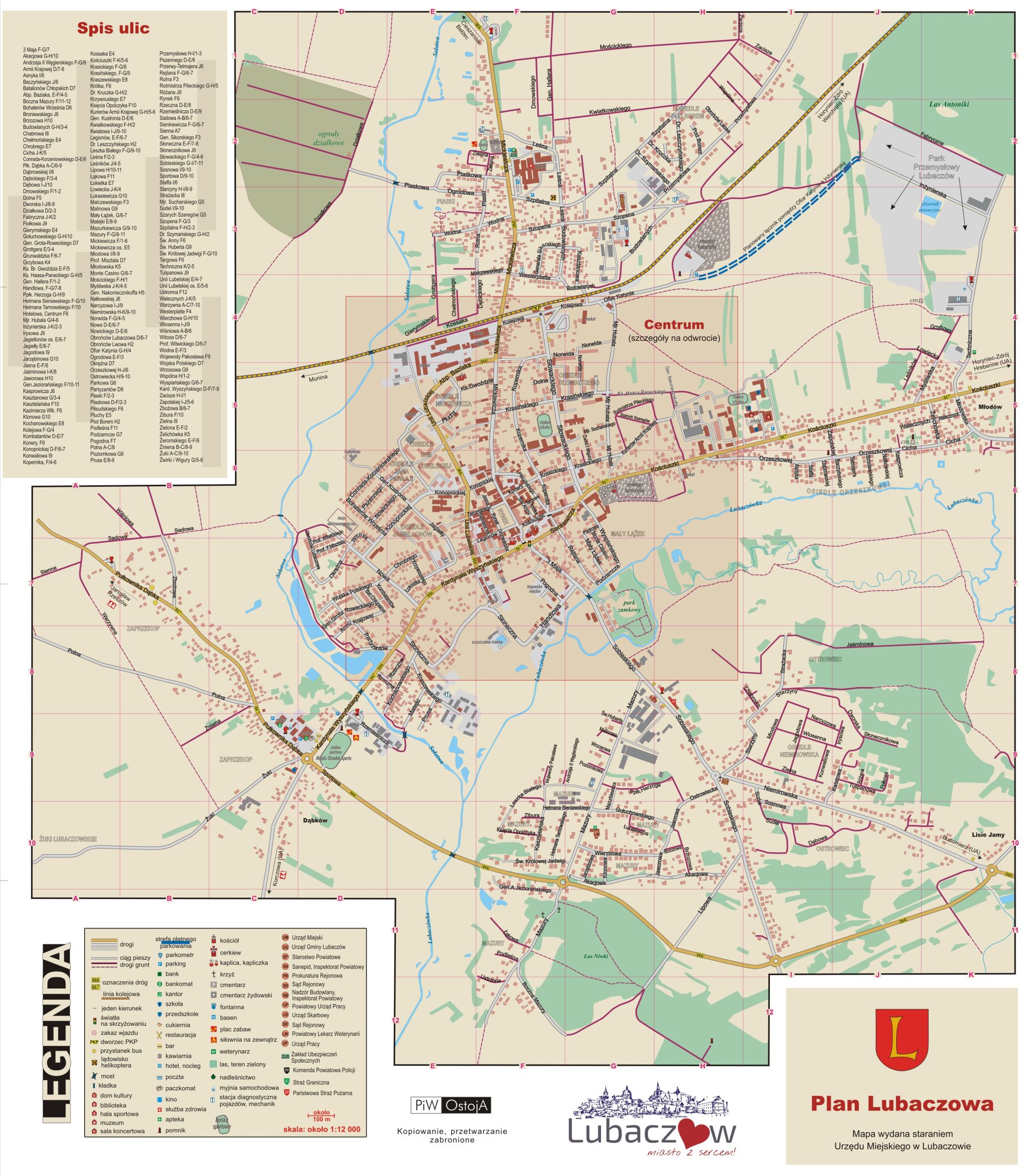 plan miasta Lubaczowa z 2021 r.
